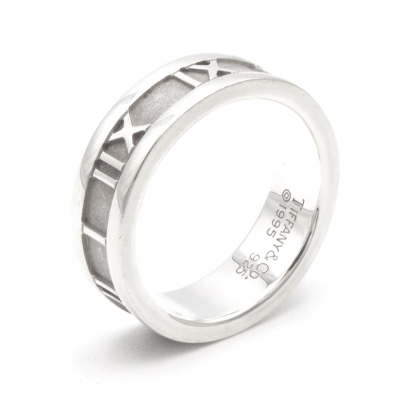 TIFFANY & CO. Atlas 1995 Roman Number  Sterling Silver 925 Ring  sz:5.5 - Picture 10 of 13